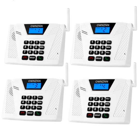 4-pack Wireless Intercom System for Home & Office - Picture 1 of 11